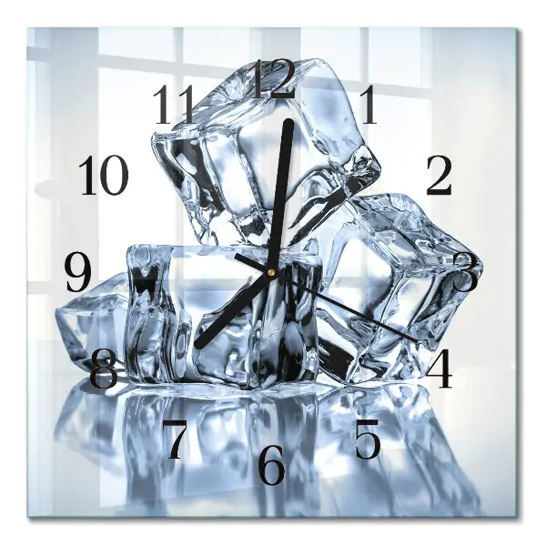 Moderne wandklok glas vierkant Ijs