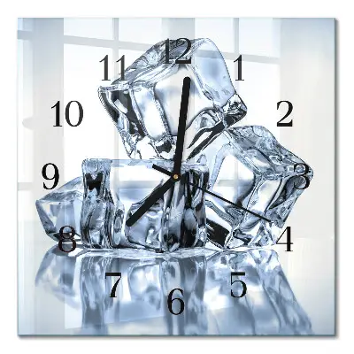 Moderne wandklok glas vierkant Ijs