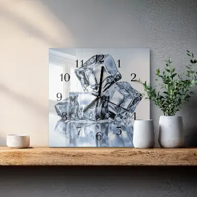 Moderne wandklok glas vierkant Ijs