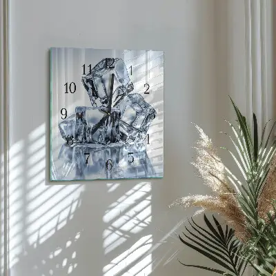 Moderne wandklok glas vierkant Ijs