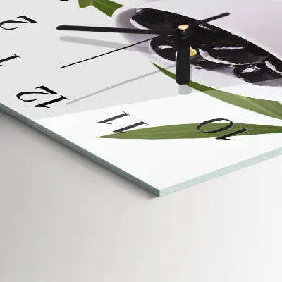 Decoratieve glazen klok vierkant Olijven