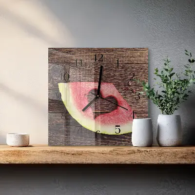 Moderne wandklok glas vierkant Watermeloen