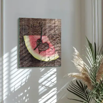 Moderne wandklok glas vierkant Watermeloen