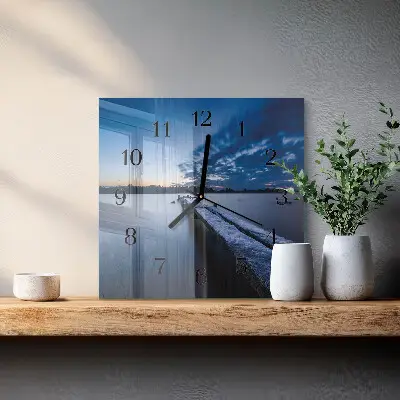 Vierkante glazen klok Landschap