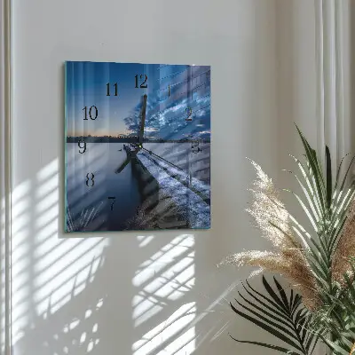 Vierkante glazen klok Landschap