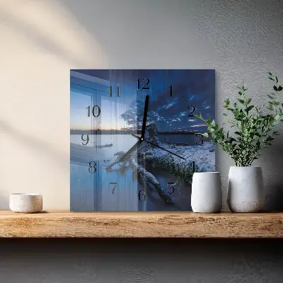 Decoratieve glazen klok vierkant Landschap