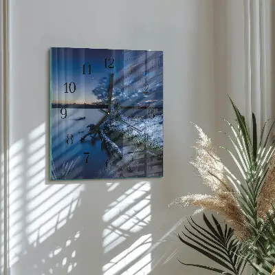 Decoratieve glazen klok vierkant Landschap