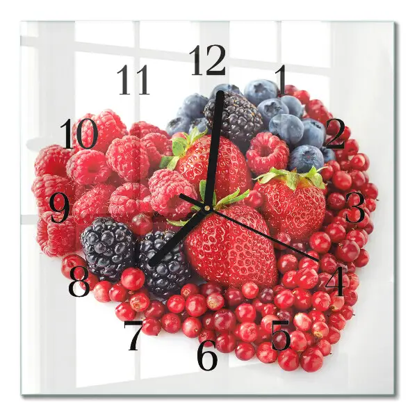 Vierkante glas klok Fruit