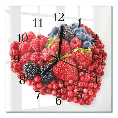 Vierkante glas klok Fruit