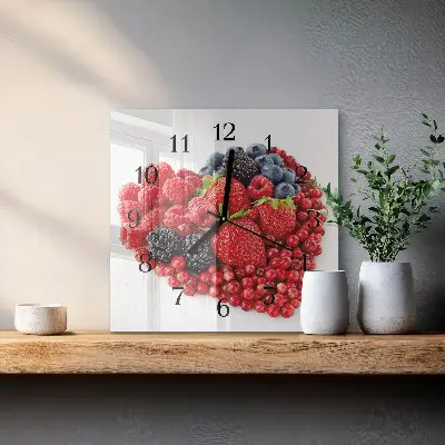 Vierkante glas klok Fruit