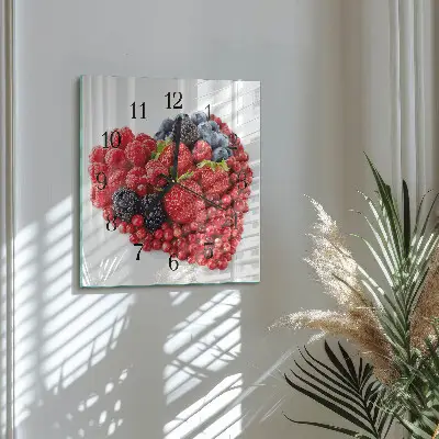 Vierkante glas klok Fruit
