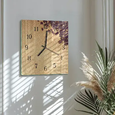 Moderne wandklok glas vierkant Koffiebonen