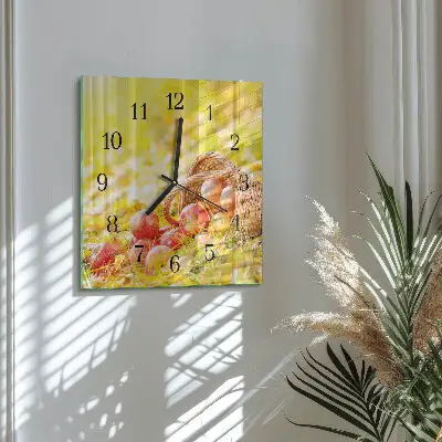 Decoratieve glazen klok vierkant Appels