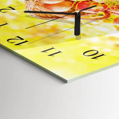 Decoratieve glazen klok vierkant Appels
