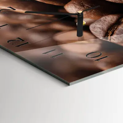 Vierkante glas klok Koffiebonen