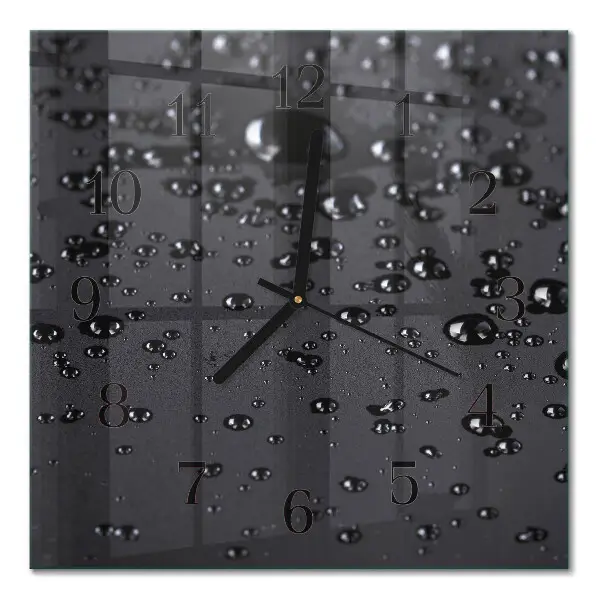Moderne wandklok glas vierkant Druppels