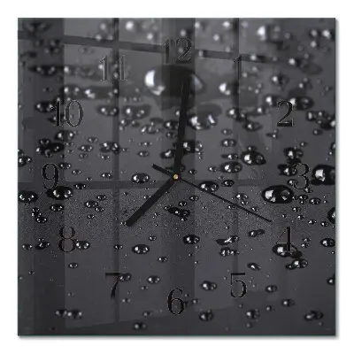 Moderne wandklok glas vierkant Druppels