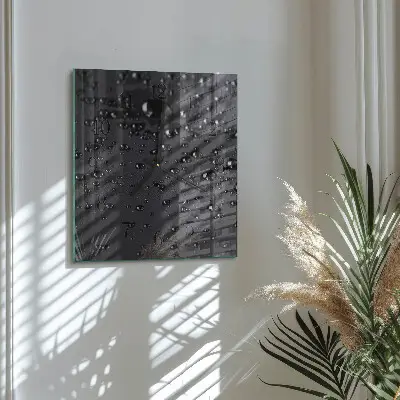 Moderne wandklok glas vierkant Druppels