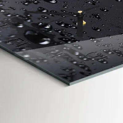 Moderne wandklok glas vierkant Druppels