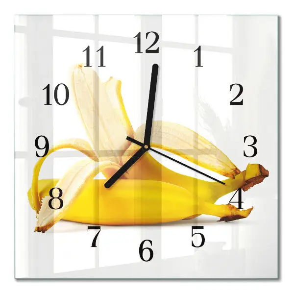 Decoratieve glazen klok vierkant Bananen