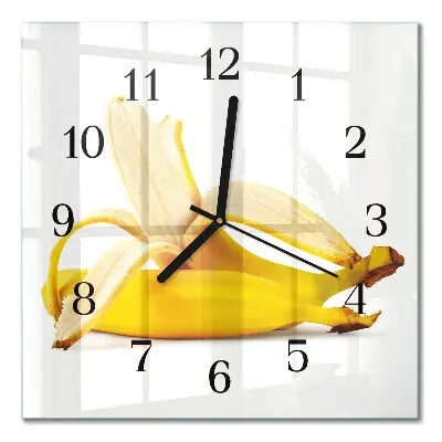 Decoratieve glazen klok vierkant Bananen