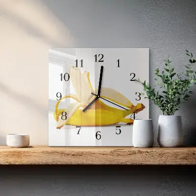 Decoratieve glazen klok vierkant Bananen