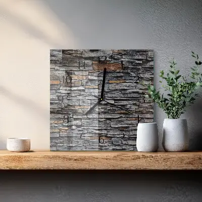 Moderne wandklok glas vierkant Klinker