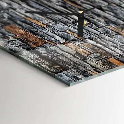 Moderne wandklok glas vierkant Klinker