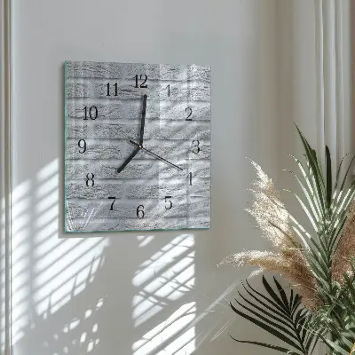 Vierkante glazen wandklok Klinker
