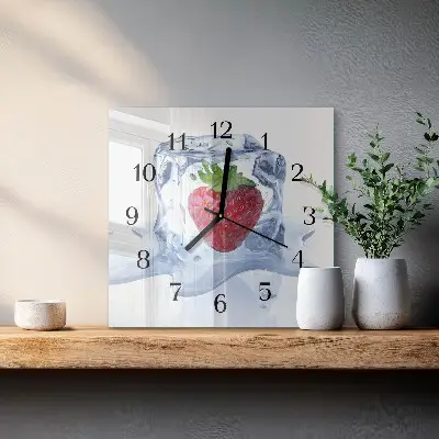 Vierkante glazen klok Aardbeienijs
