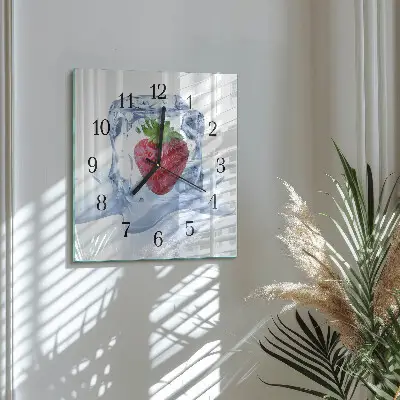 Vierkante glazen klok Aardbeienijs