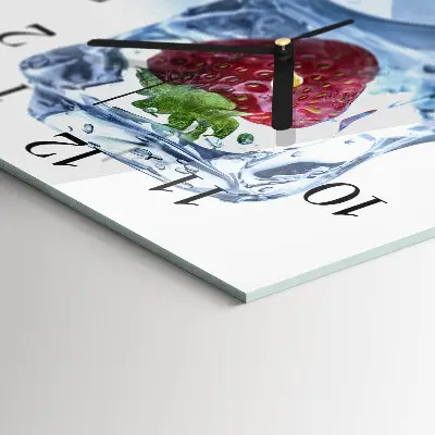 Vierkante glazen klok Aardbeienijs