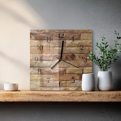 Decoratieve glazen klok vierkant Baksteen