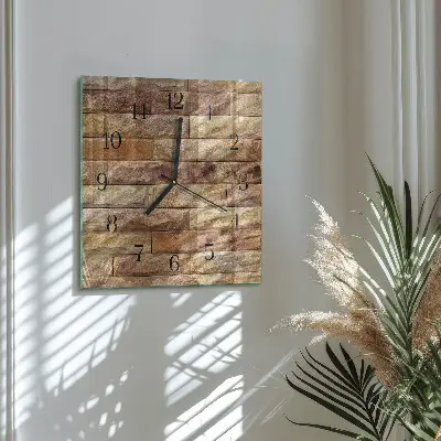 Decoratieve glazen klok vierkant Baksteen