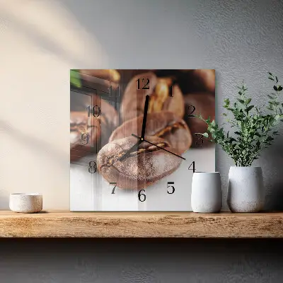 Vierkante glas klok Koffiebonen