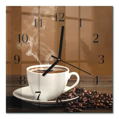 Decoratieve glazen klok vierkant Koffie