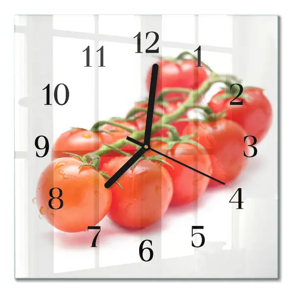 Moderne wandklok glas vierkant Tomaten