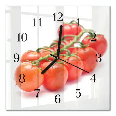 Moderne wandklok glas vierkant Tomaten