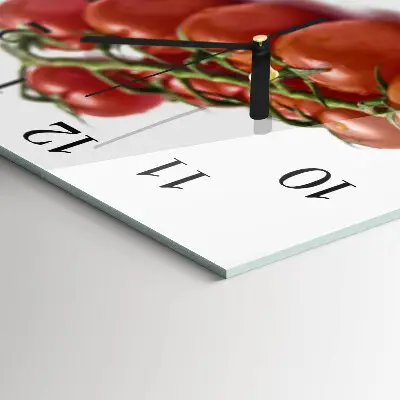 Moderne wandklok glas vierkant Tomaten