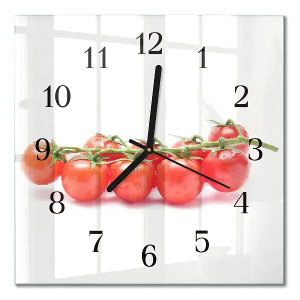 Vierkante glazen klok Tomaten