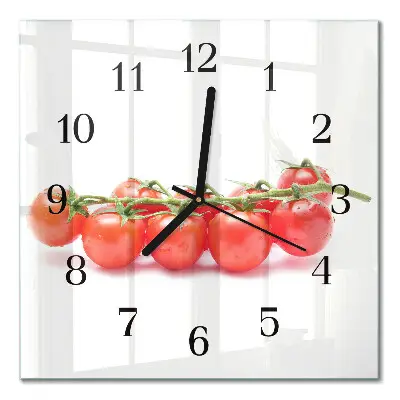 Vierkante glazen klok Tomaten