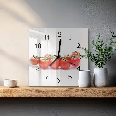 Vierkante glazen klok Tomaten