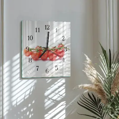 Vierkante glazen klok Tomaten