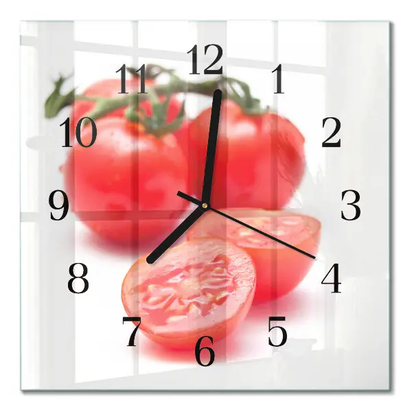 Decoratieve glazen klok vierkant Tomaten