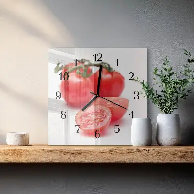 Decoratieve glazen klok vierkant Tomaten