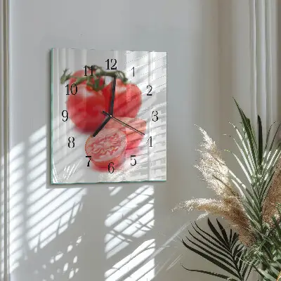 Decoratieve glazen klok vierkant Tomaten