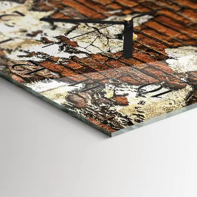 Moderne wandklok glas vierkant Continenten