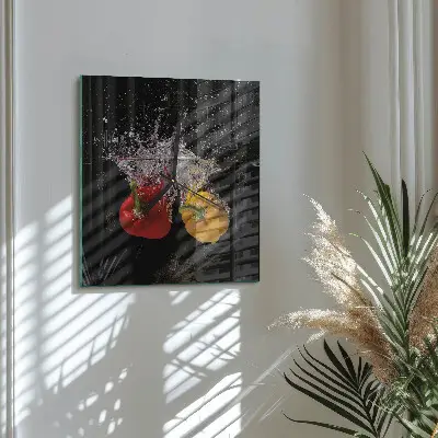 Decoratieve glazen klok vierkant Peper