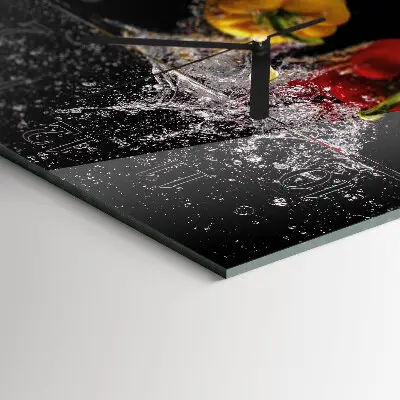 Decoratieve glazen klok vierkant Peper