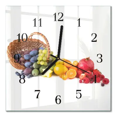 Vierkante glas klok Fruit